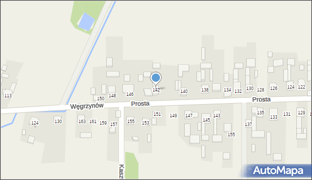 Węgrzynów, Prosta, 142, mapa Węgrzynów
