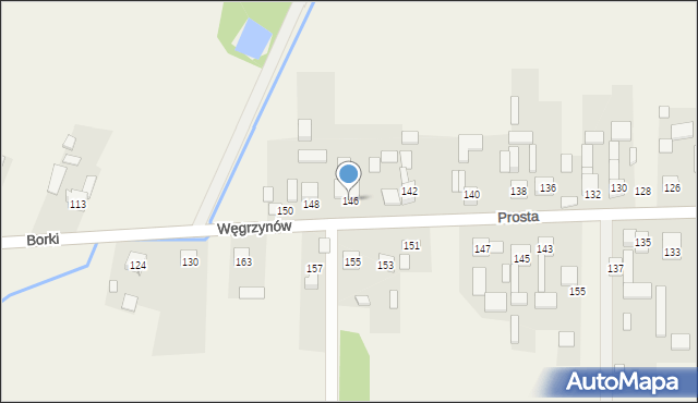 Węgrzynów, Prosta, 146, mapa Węgrzynów