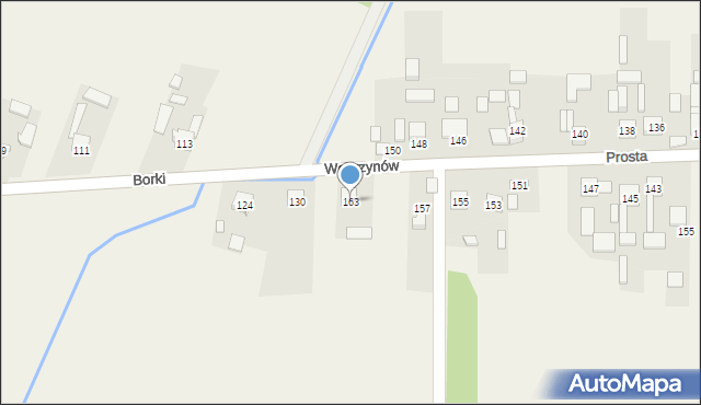 Węgrzynów, Prosta, 163, mapa Węgrzynów