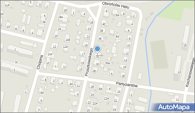 Wejherowo, Pruszkowskiego Kazimierza, płk., 32, mapa Wejherowo