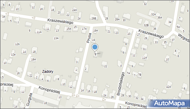 Wieliczka, Prusa Bolesława, 8, mapa Wieliczka