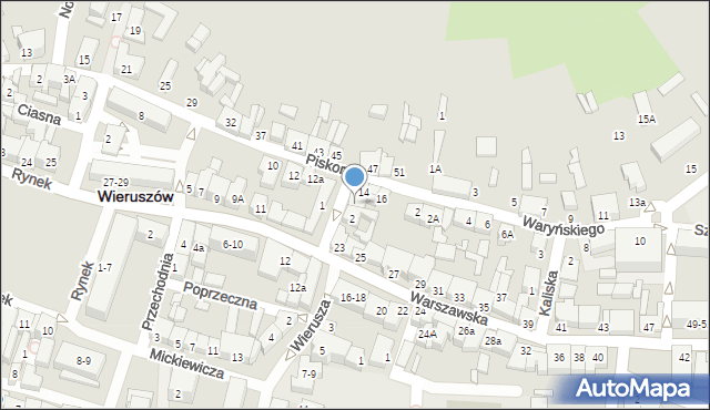 Wieruszów, Prosta, 4, mapa Wieruszów