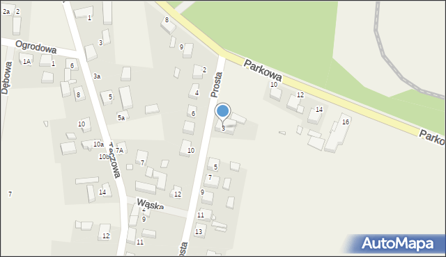 Wierzchowice, Prosta, 3, mapa Wierzchowice