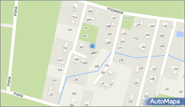 Wilcza Góra, Przyleśna, 49F, mapa Wilcza Góra