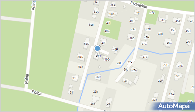 Wilcza Góra, Przyleśna, 49H, mapa Wilcza Góra