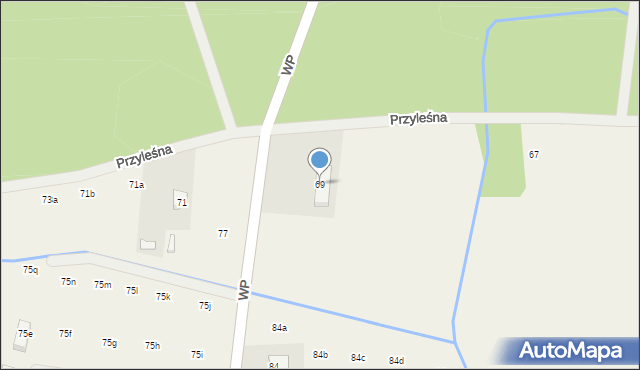 Wilcza Góra, Przyleśna, 69, mapa Wilcza Góra