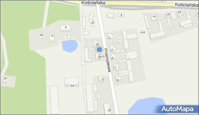 Wilkowo Polskie, Przemysłowa, 20, mapa Wilkowo Polskie