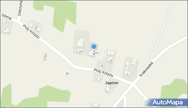 Witanowice, Przy Krzyżu, 12, mapa Witanowice