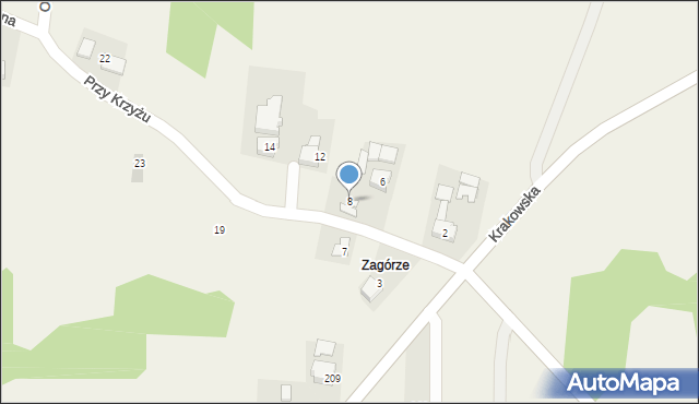 Witanowice, Przy Krzyżu, 8, mapa Witanowice