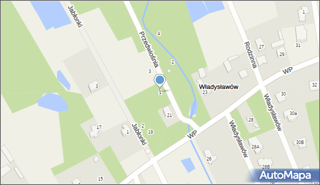 Władysławów, Przedwiośnia, 1, mapa Władysławów