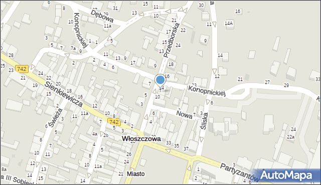 Włoszczowa, Przedborska, 12, mapa Włoszczowa