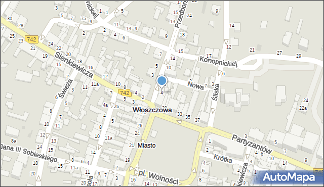 Włoszczowa, Przedborska, 4, mapa Włoszczowa