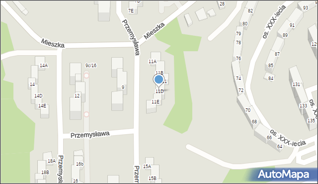 Wodzisław Śląski, Przemysława, 11D, mapa Wodzisławia Śląskiego