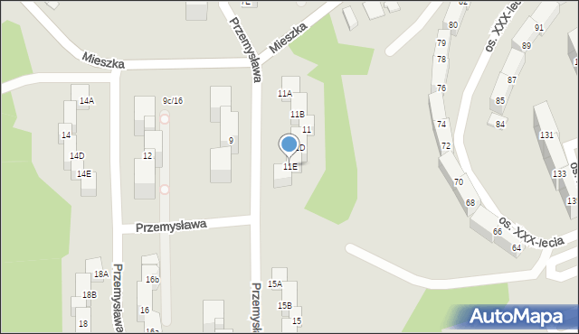 Wodzisław Śląski, Przemysława, 11E, mapa Wodzisławia Śląskiego