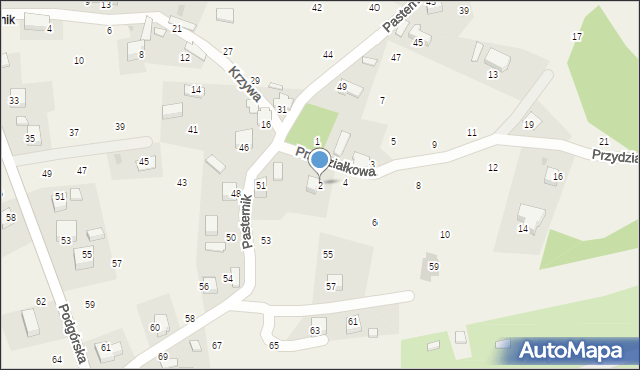 Wola Filipowska, Przydziałkowa, 2, mapa Wola Filipowska