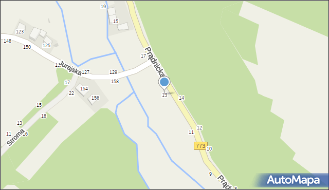 Wola Kalinowska, Prądnicka, 13, mapa Wola Kalinowska