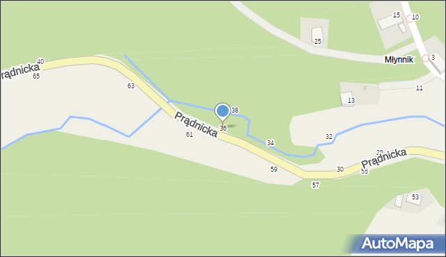 Wola Kalinowska, Prądnicka, 36, mapa Wola Kalinowska