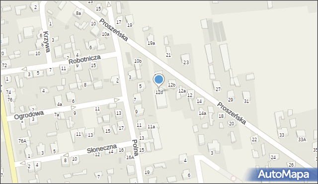 Wola Moszczenicka, Proszeńska, 12d, mapa Wola Moszczenicka