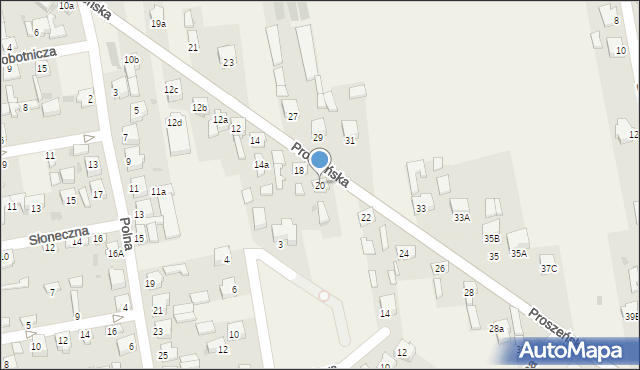 Wola Moszczenicka, Proszeńska, 20, mapa Wola Moszczenicka