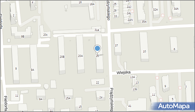 Wołomin, Prądzyńskiego Ignacego, gen., 20, mapa Wołomin