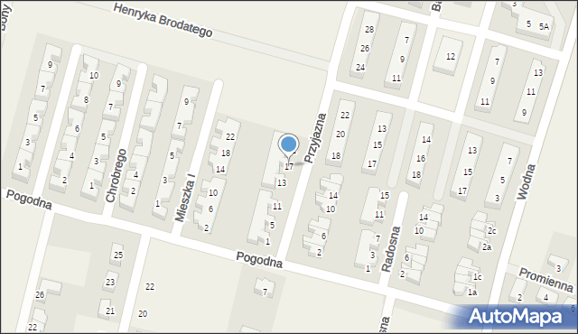 Wróblowice, Przyjazna, 17, mapa Wróblowice