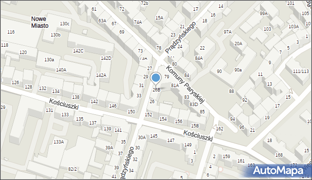 Wrocław, Prądzyńskiego Ignacego, gen., 26B, mapa Wrocławia