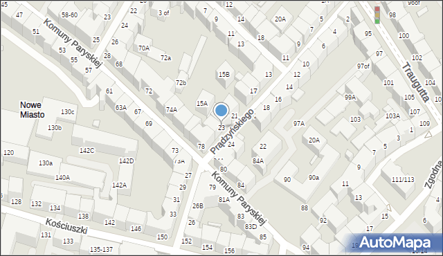 Wrocław, Prądzyńskiego Ignacego, gen., 23, mapa Wrocławia