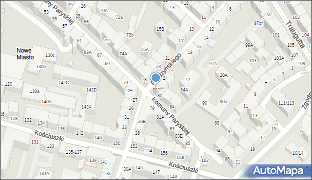 Wrocław, Prądzyńskiego Ignacego, gen., 24A, mapa Wrocławia