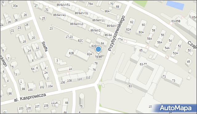 Wrocław, Przybyszewskiego Stanisława, 78-80, mapa Wrocławia