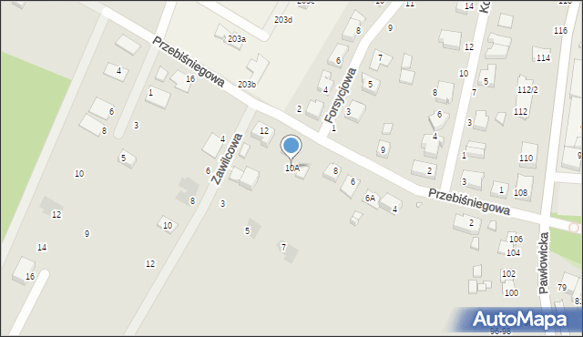 Wrocław, Przebiśniegowa, 10A, mapa Wrocławia