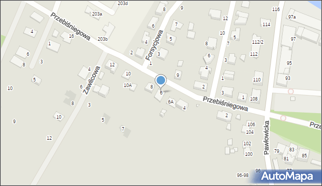 Wrocław, Przebiśniegowa, 6, mapa Wrocławia