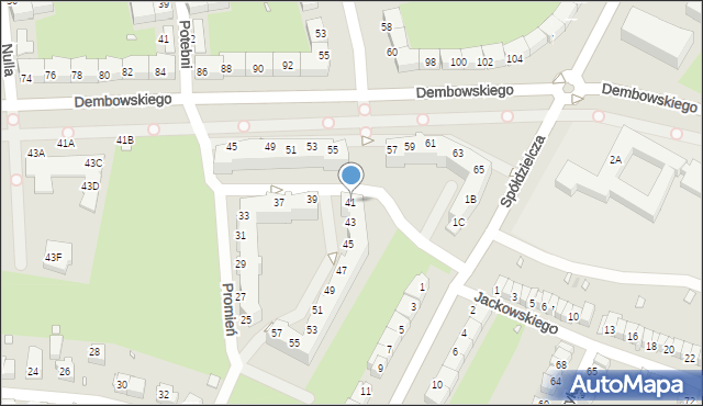 Wrocław, Promień, 41, mapa Wrocławia