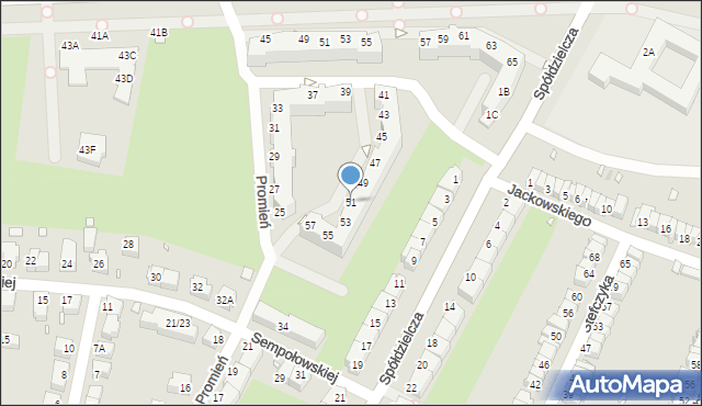 Wrocław, Promień, 51, mapa Wrocławia