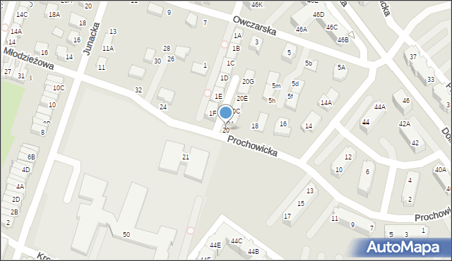 Wrocław, Prochowicka, 20, mapa Wrocławia