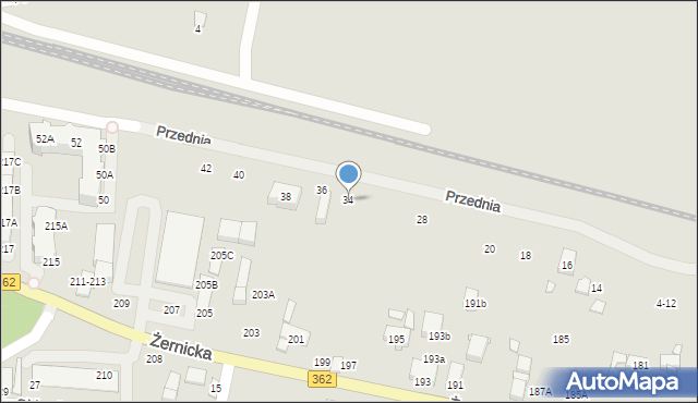 Wrocław, Przednia, 34, mapa Wrocławia