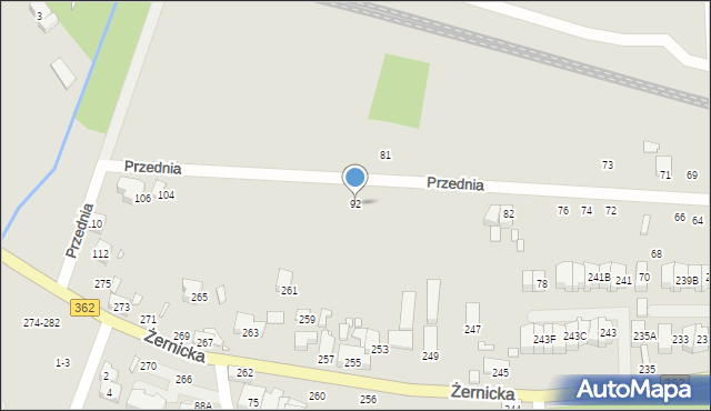 Wrocław, Przednia, 92, mapa Wrocławia