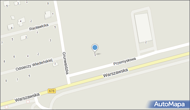 Wysokie Mazowieckie, Przemysłowa, 1, mapa Wysokie Mazowieckie