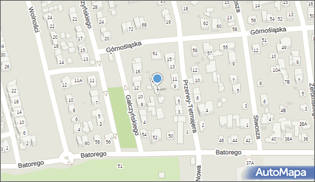 Ząbki, Przerwy-Tetmajera Kazimierza, 7, mapa Ząbki