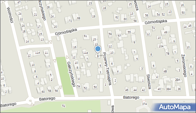 Ząbki, Przerwy-Tetmajera Kazimierza, 9, mapa Ząbki