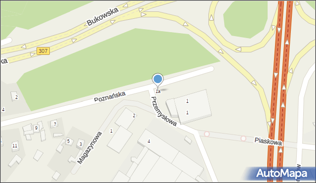 Zakrzewo, Przemysłowa, 1a, mapa Zakrzewo