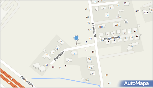 Zakrzewo, Przylesie, 4, mapa Zakrzewo