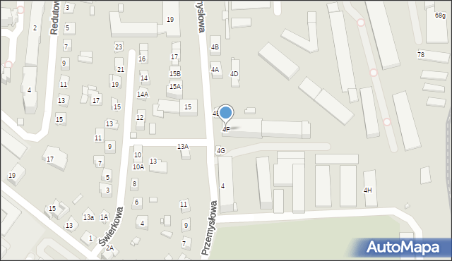 Zamość, Przemysłowa, 4F, mapa Zamościa