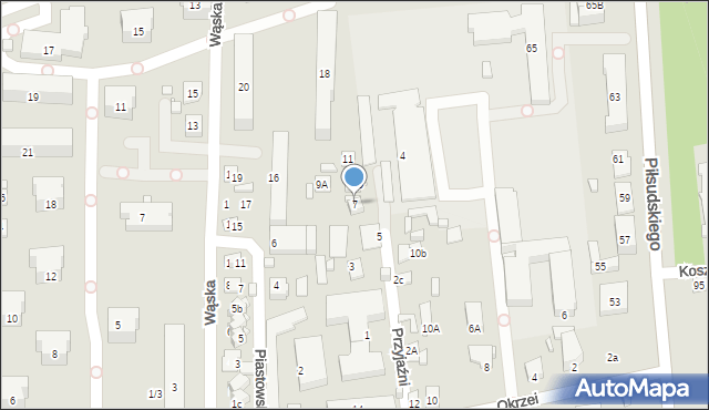 Zamość, Przyjaźni, 7, mapa Zamościa