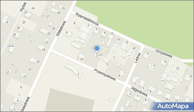 Zamość, Przemysłowa, 1, mapa Zamościa