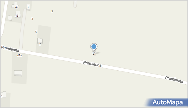 Zawadówka, Promienna, 17, mapa Zawadówka