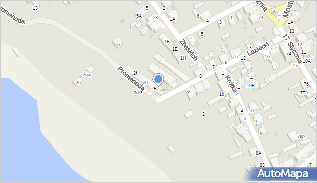 Zbąszyń, Promenada, 2a, mapa Zbąszyń