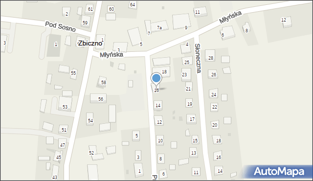 Zbiczno, Promykowa, 16, mapa Zbiczno