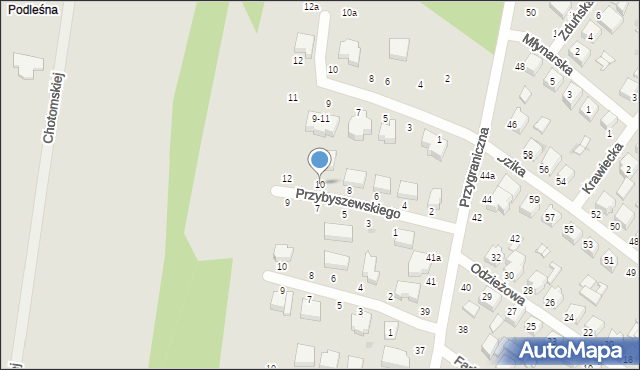 Zgierz, Przybyszewskiego Stanisława, 10, mapa Zgierz