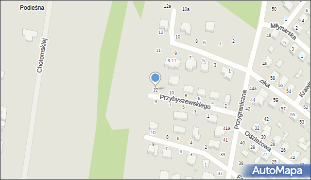 Zgierz, Przybyszewskiego Stanisława, 12, mapa Zgierz