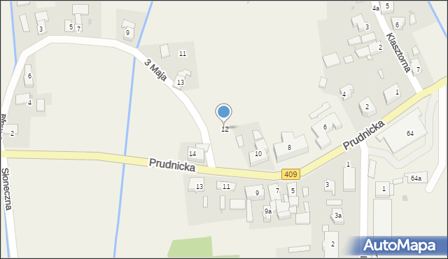 Zielina, Prudnicka, 12, mapa Zielina